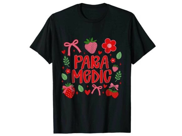 Cute Strawberry Paramedic T-Shirt Graphics