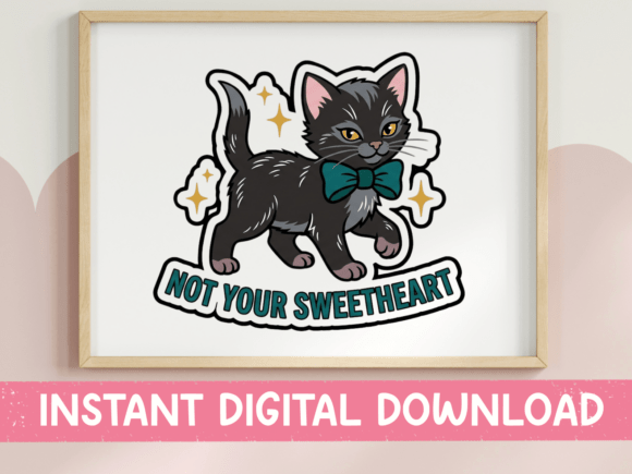 Not Your Sweetheart Sassy Black Cat Graphics