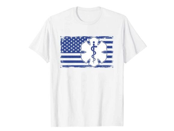 USA Flag EMT Paramedic T-Shirt Graphics